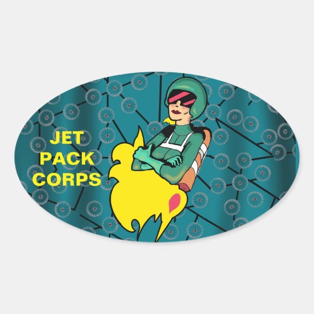 ROCKET WOMAN OVAL STICKER (Front)