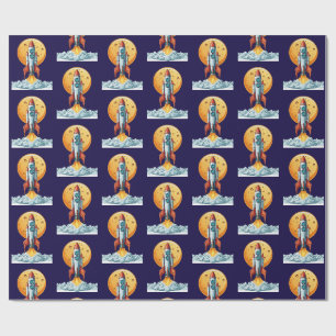 rocket wrapping paper