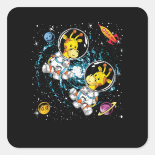 Rockets Astronaut Africa Zoo Animal Outer Space Gi Square Sticker