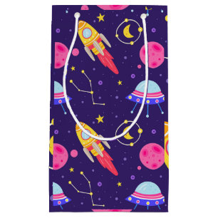 Rockets Fly To The Moon Children Pattern Small Gift Bag