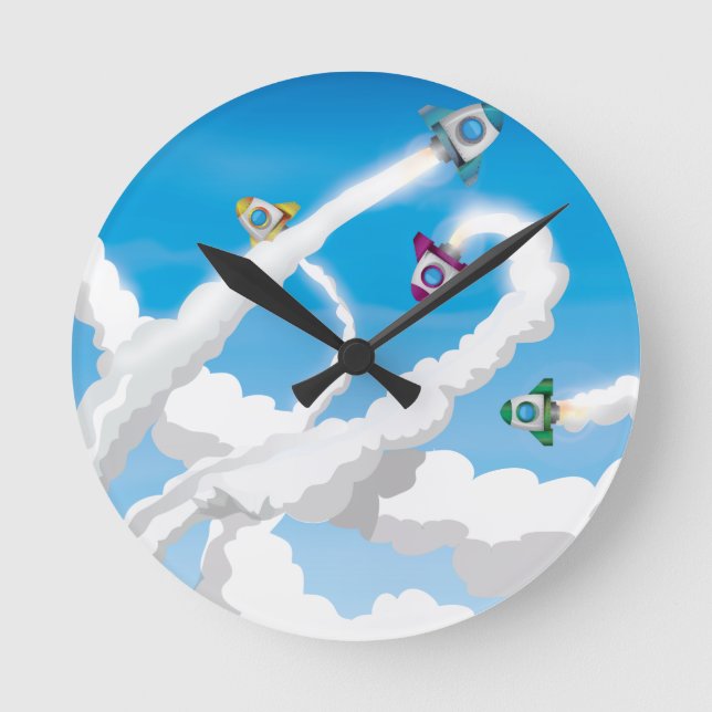 Rockets! Round Clock (Front)