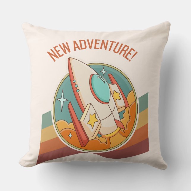 rocketship new adventure cushion (Front)