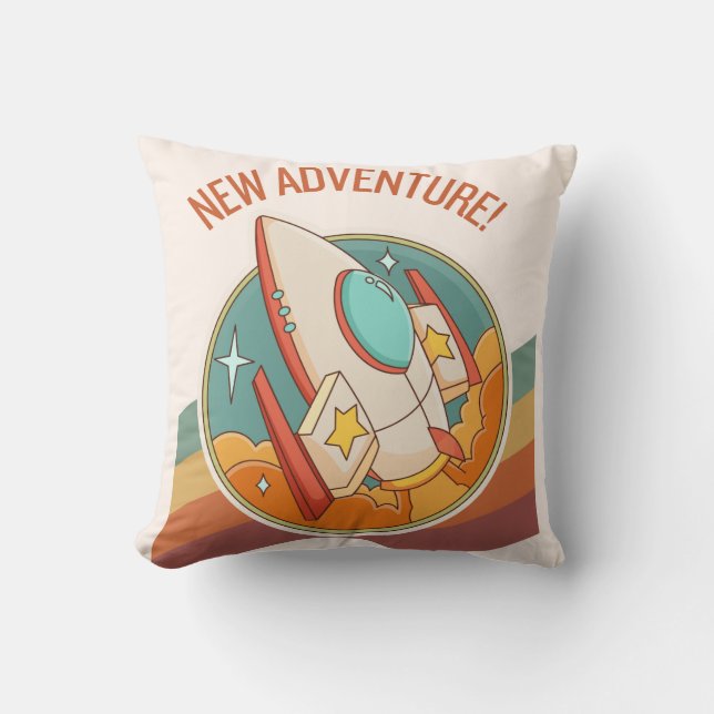 rocketship new adventure cushion (Front)