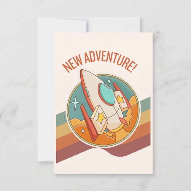 rocketship new adventure invitation (Front)