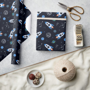 Rocketship Pattern Wrapping Paper