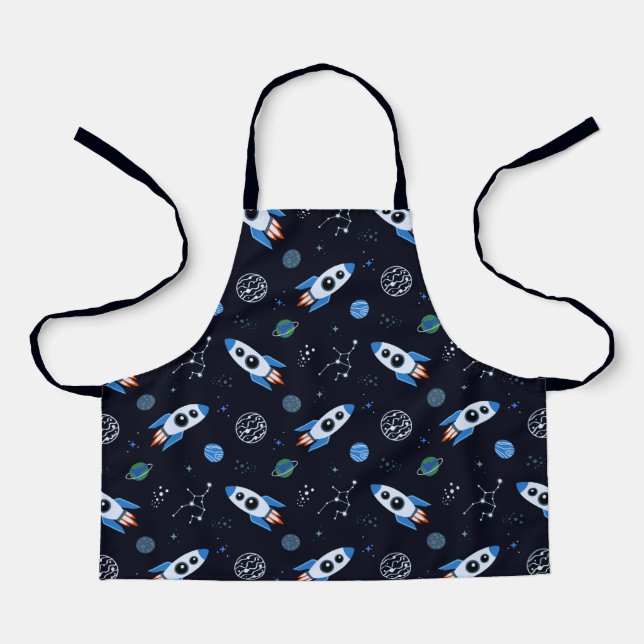 Rocketship Patterned Apron (Front)