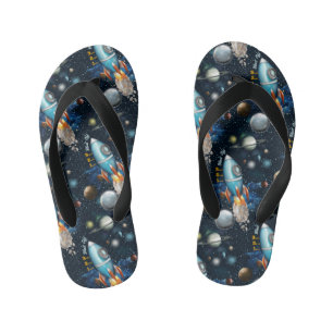Rocketship Space Adventure Kid's Flip Flops