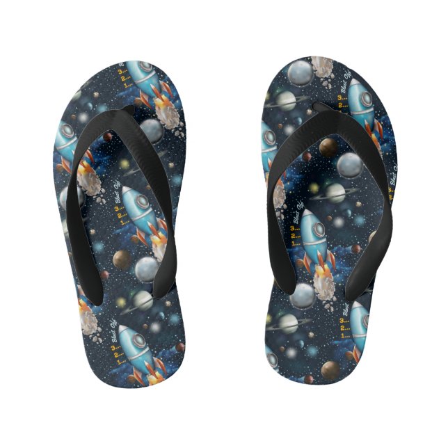Rocketship Space Adventure Kid's Flip Flops (Footbed)