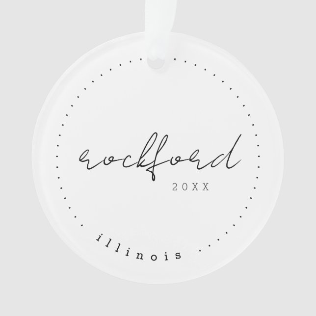 Rockford, IL Travel United States Simple Ornament (Front)