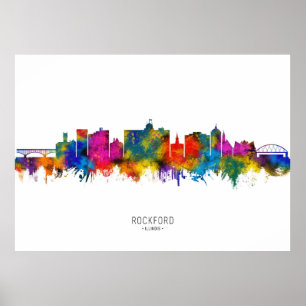 Rockford Illinois Skyline Poster
