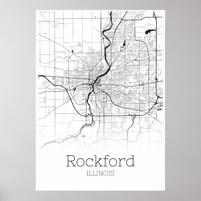 Rockford Map - Illinois - City Map Poster (Front)