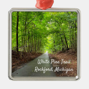 Rockford Michigan White Pine Walking Trail Metal Tree Decoration