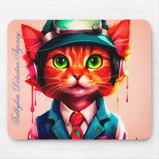 'Rockford" of The Tabbykin Detective Agency  Mouse Mat (Front)