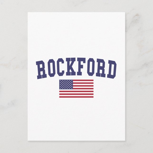 Rockford US Flag Postcard (Front)