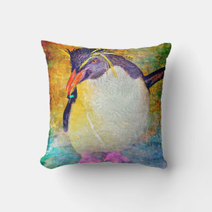 Rockhopper penguin cushion