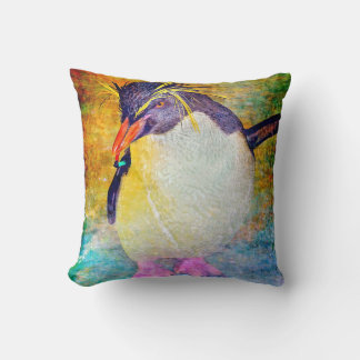 Rockhopper penguin cushion