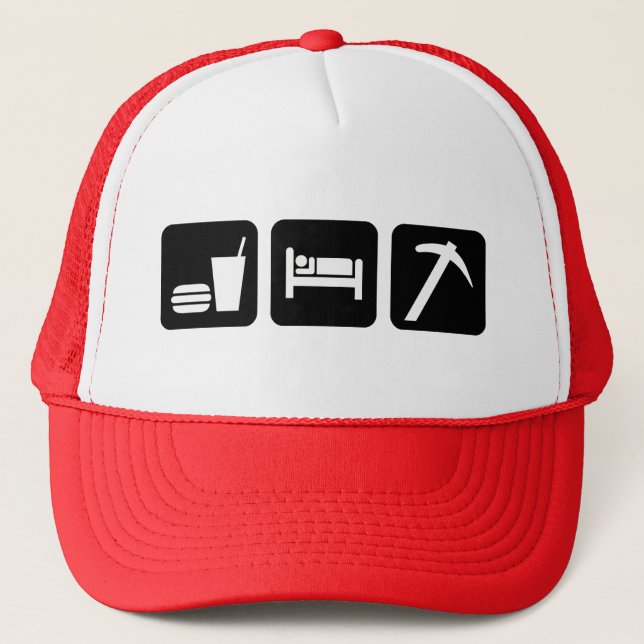 Rockhound Eat Sleep Go Rockhounding Trucker Hat (Front)
