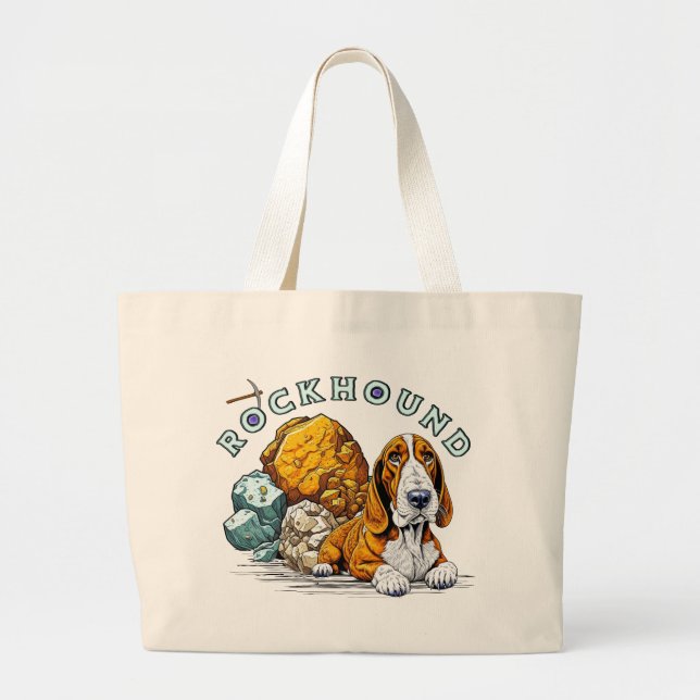 Rockhound Pun Large Tote Bag (Front)