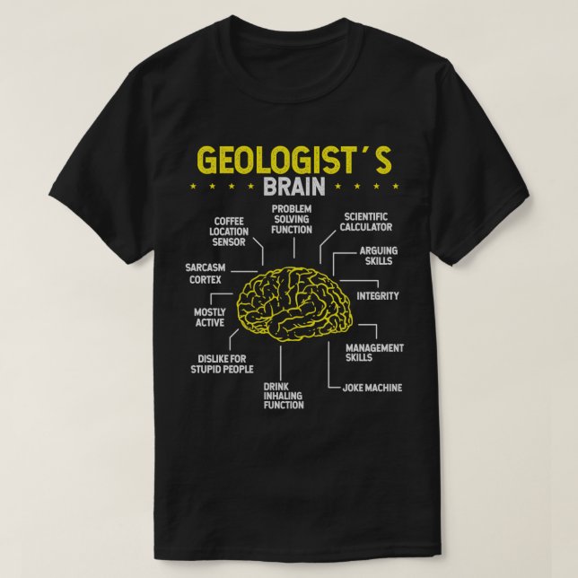 Rockhounder Brain Rock Collector Geologist Mineral T-Shirt (Design Front)