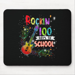 Rockin' 100 Days Of School Guitar Student Music Te Mouse Mat