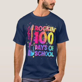 Rockin' 100 Days Of School Shirt Guitar Music Teac