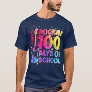 Rockin 100 Days Of SchoolGuitar Music Teacher 2827 T-Shirt