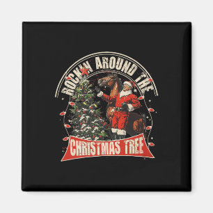 Rockin' Around The Christmas Funny Cowboy Trump We Magnet