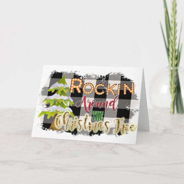 Rockin Around The Christmas Tree Blank inside Card (Front)