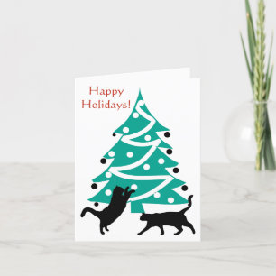 "Rockin' Around the Christmas Tree" Cat card