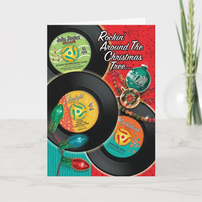 Rockin' Around The Christmas Tree Christmas Cards (Front)