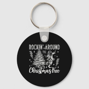Rockin' Around The Christmas Tree Dancing Santa Cl Key Ring