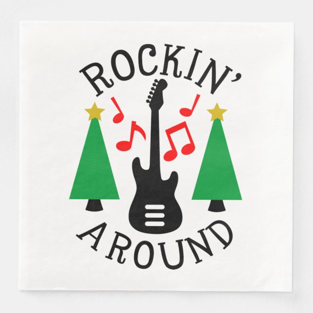 Rockin' Around the Christmas Tree Napkin (Front)