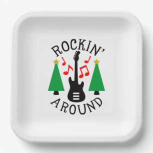 Rockin' Around the Christmas Tree Paper Plate