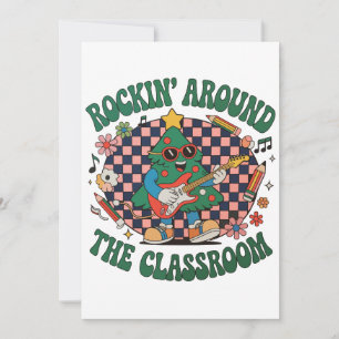 Rockin' Around The Classroom Christmas Teacher Holiday Card