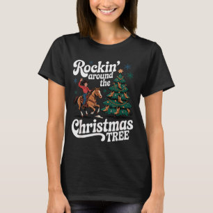 Rockin’ Around The Cowboy Christmas Tree Western X T-Shirt