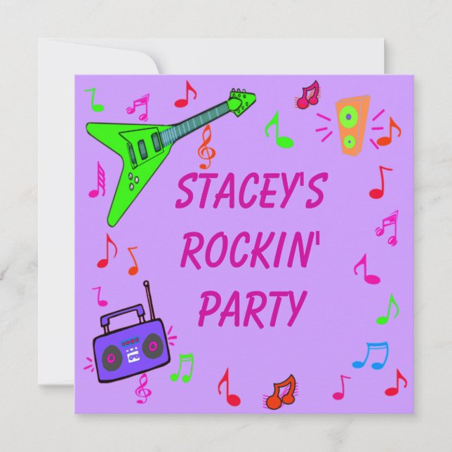 Rockin' Birthday Invite (Front)