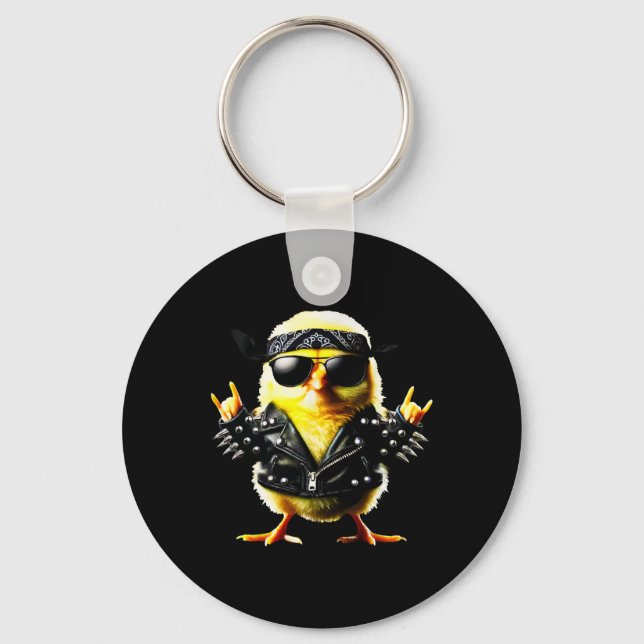 Rockin' Chick Biker Easter  Key Ring (Front)