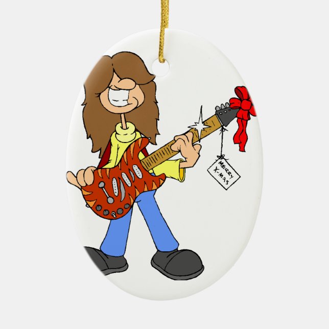 Rockin Christmas Dude Ceramic Tree Decoration (Front)