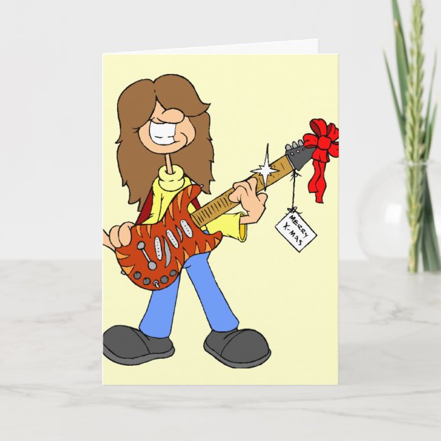 Rockin' Christmas Dude Holiday Card (Front)