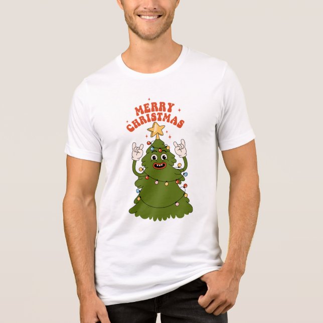 Rockin' Christmas Tree - A Festive Holiday Jam Tri-Blend Shirt (Front)