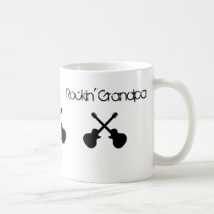 Rockin 'Grandpa, crossed black guitars Coffee Mug