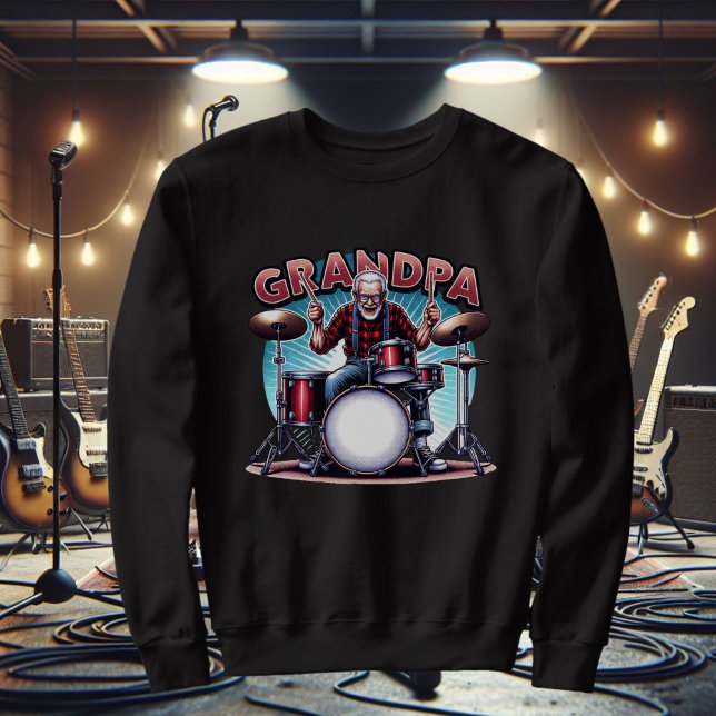 Rockin' Grandpa Playing Drums Sweatshirt (Creator Uploaded)