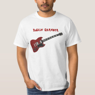 Rockin' Grandpa, red & black guitar T-Shirt