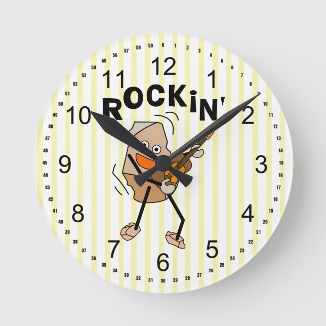 Rockin' Guitar Round Clock (Front)