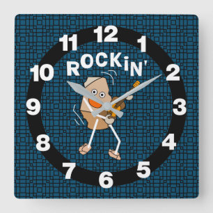 Rockin' Guitar Square Wall Clock