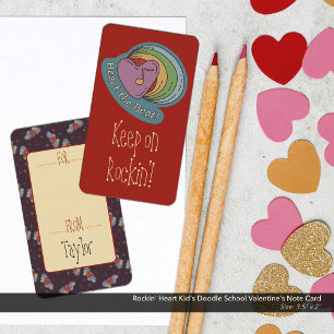 Rockin' Heart Kid's Doodle School Valentine's Card