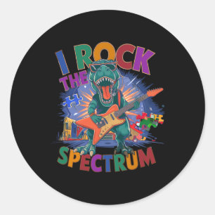 Rockin' I Rock The Spectrum Autism Dad Empowerment Classic Round Sticker