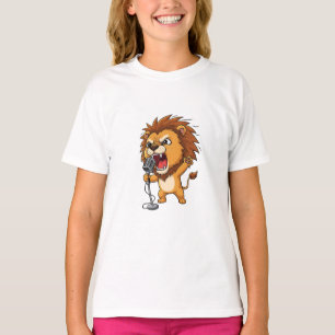 Rockin Lion Microphone Kids T-Shirt