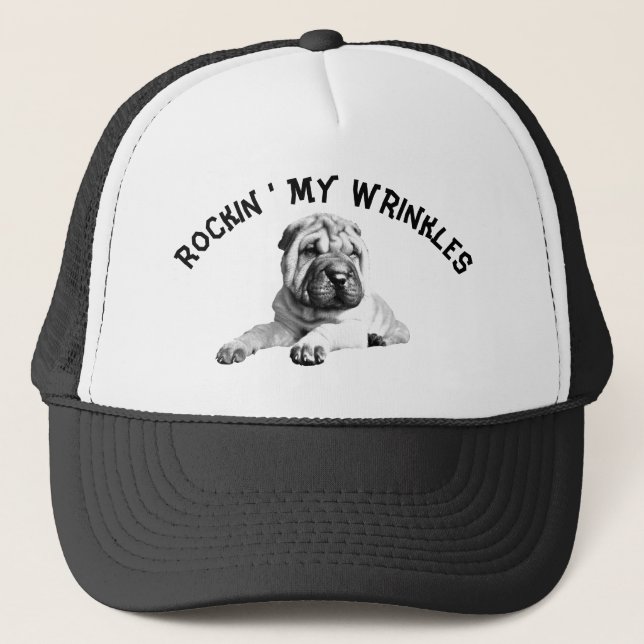 Rockin' My Wrinkles Shar Pei Trucker Hat (Front)