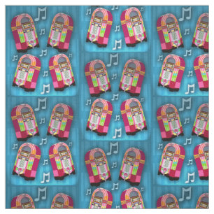 Rockin Neon Jukeboxes Fabric
